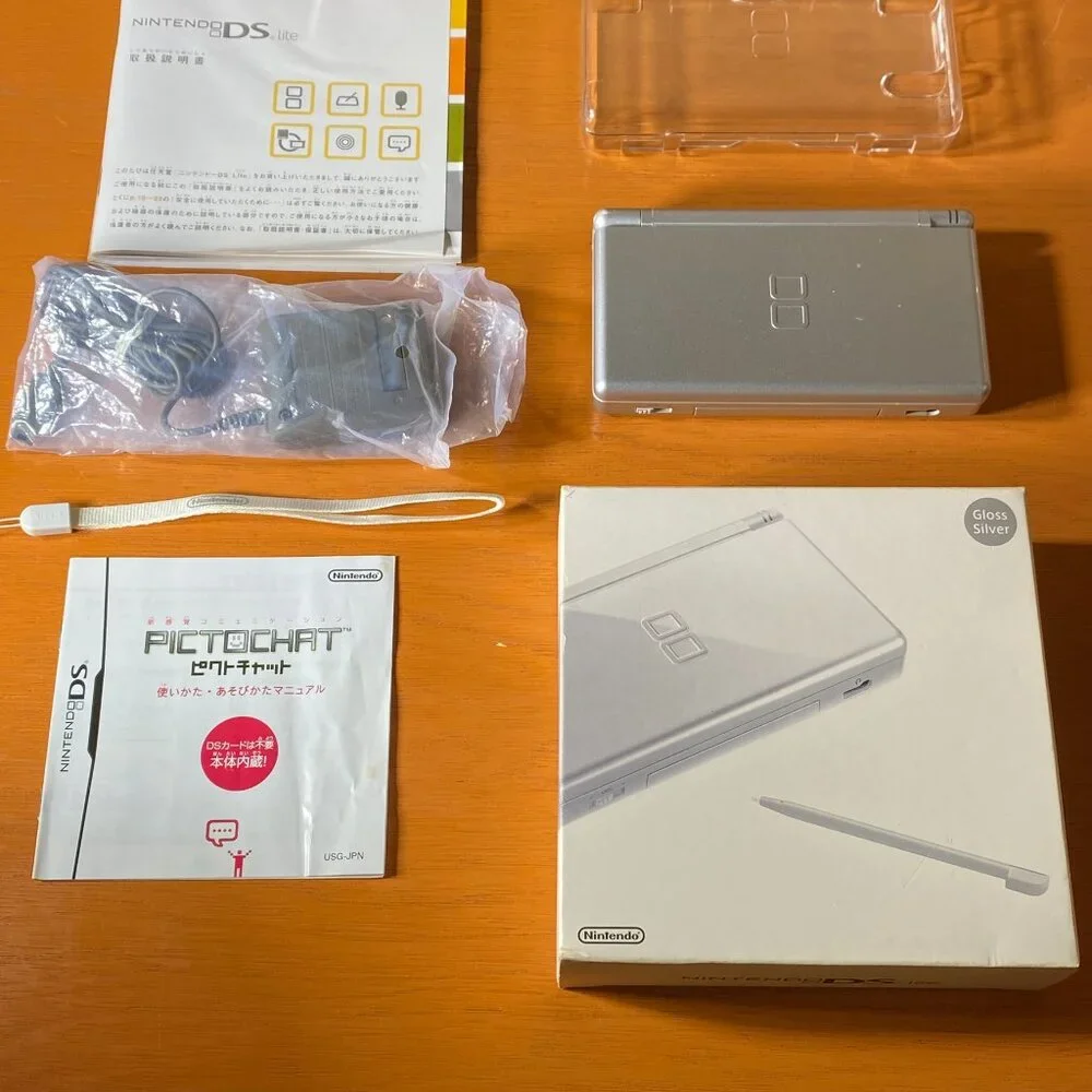 Nintendo DS Lite Console with Original Box Manual Charger Region Free from Japan